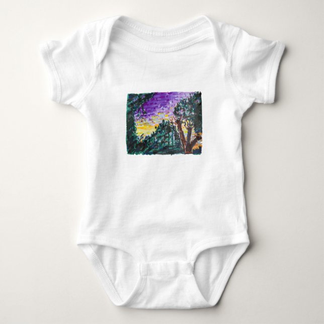 Purple Evening Baby Bodysuit (Front)