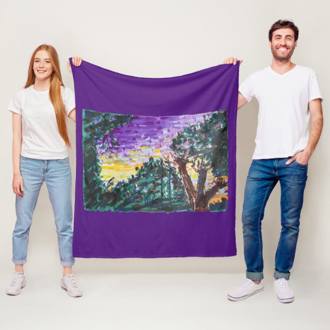 Purple Evening Fleece Blanket (In Situ)