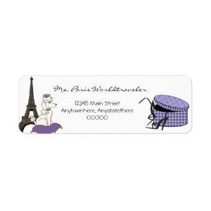 Purple Evening in Paris Eiffel Tower Address Label