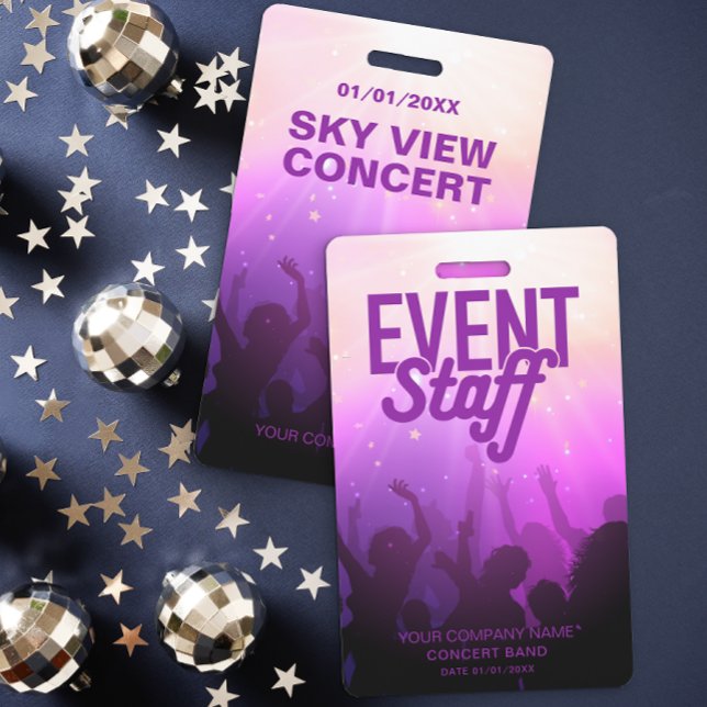Purple Event Staff Badge for Concert or Festival ID Badge (Creator Uploaded)