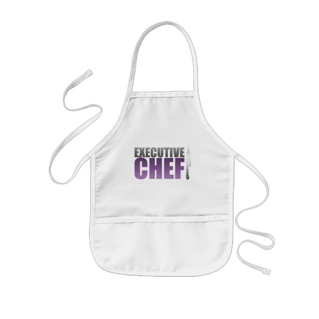 Purple Executive Chef Kids Apron (Front)