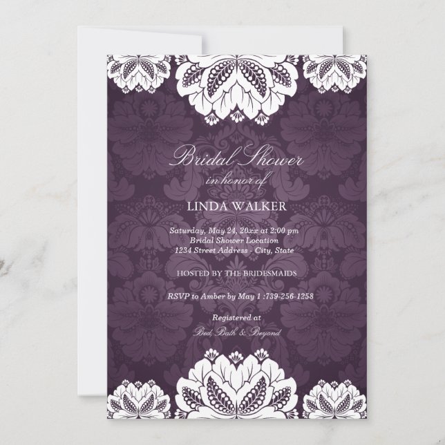 Purple Exotic flower | Bridal Shower Invitation (Front)