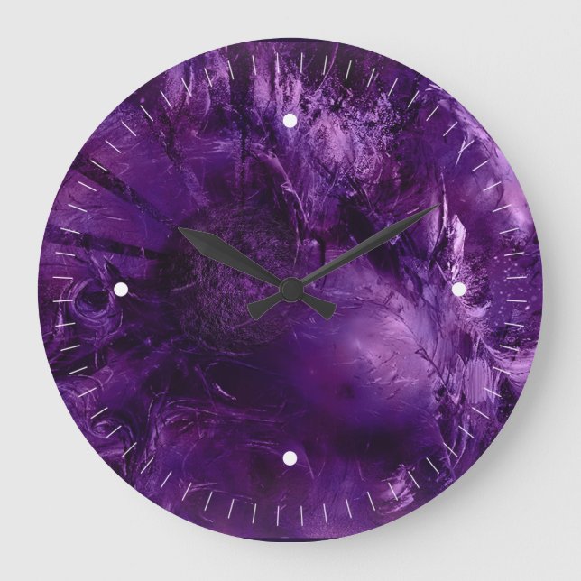 Purple Explosion Large Clock (Front)