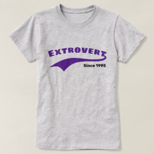 Purple Extrovert Typography Swoosh Custom Date T-Shirt