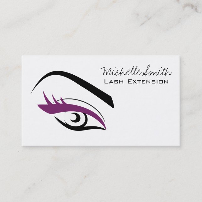 Purple Eye long eyelashes Lash extension  icon Business Card (Front)