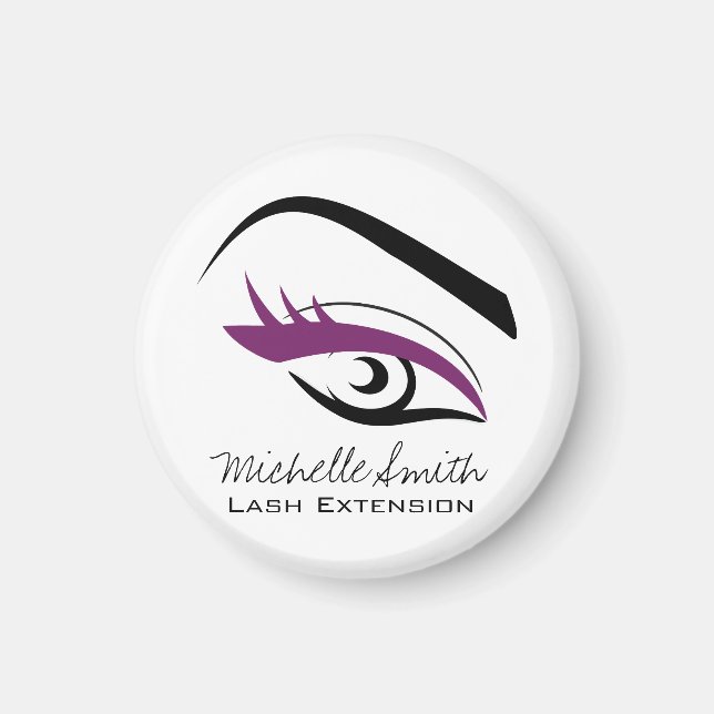 Purple Eye long eyelashes Lash extension  icon Magnet (Front)