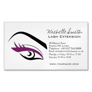Purple Eye long eyelashes Lash extension  icon Magnetic Business Card