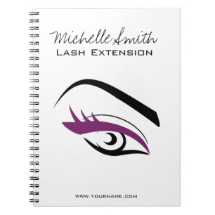 Purple Eye long eyelashes Lash extension  icon Spiral Notebook