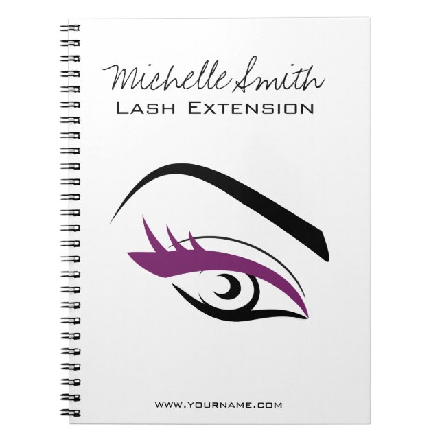 Purple Eye long eyelashes Lash extension  icon Spiral Notebook (Front)