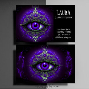 Purple Eye Mandala Clairvoyant Psychic  Business Card