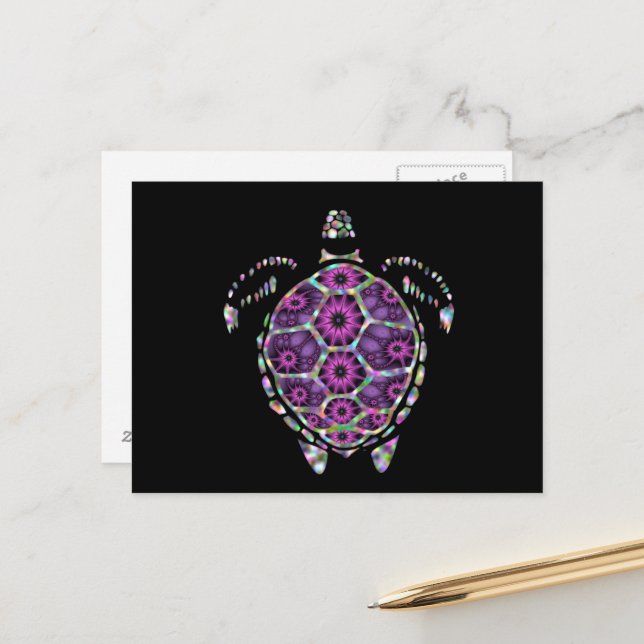 Purple Factual Turtle Shell Postcard (Front/Back In Situ)