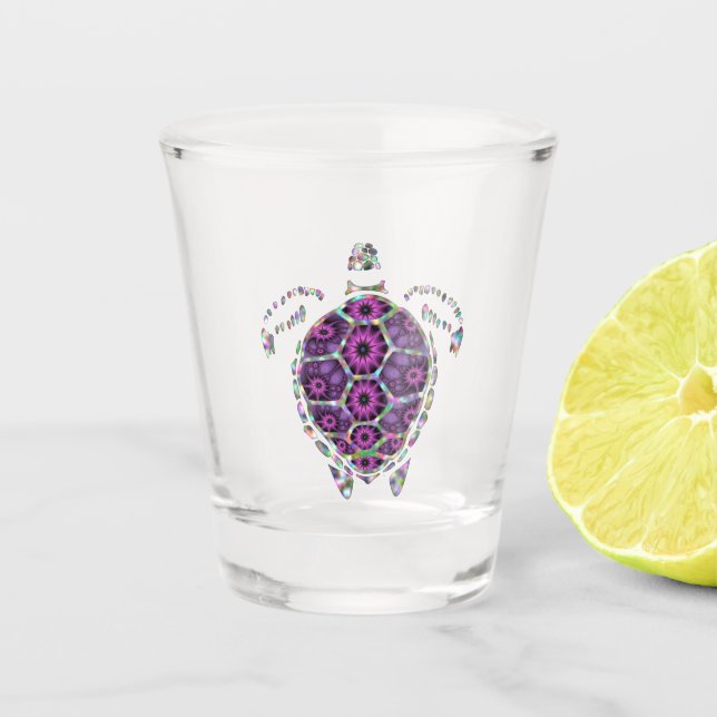Purple Factual Turtle Shell Shot Glass (Front)
