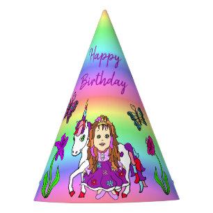 Purple Fairy and Unicorn Birthday Hat