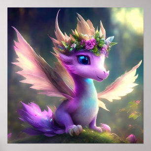 Purple Fairy Dragon Poster