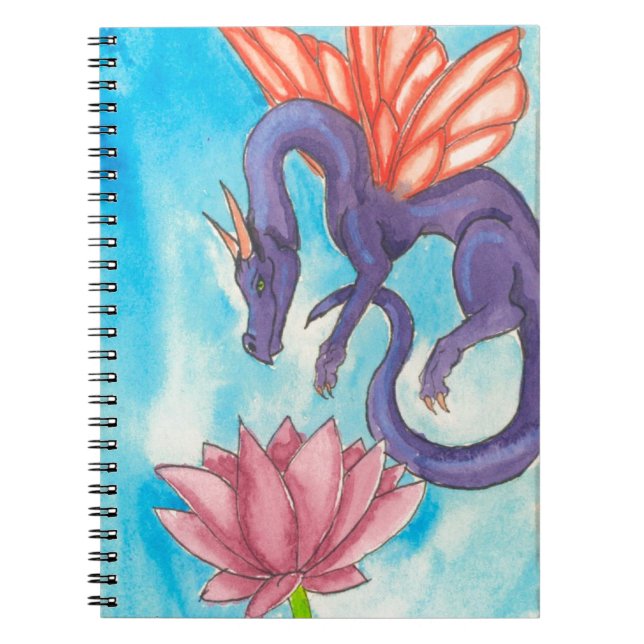 Purple Fairy Dragon Spiral Notebook (Front)