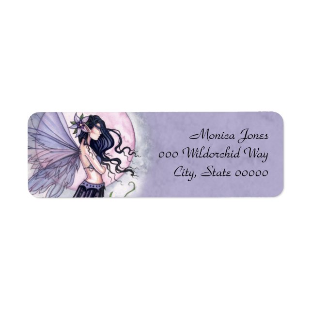 Purple Fairy Fantasy Art Return Address Labels (Front)