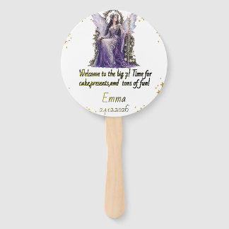 Purple Fairy Fantasy Birthday Welcome Hand Fan. Fan