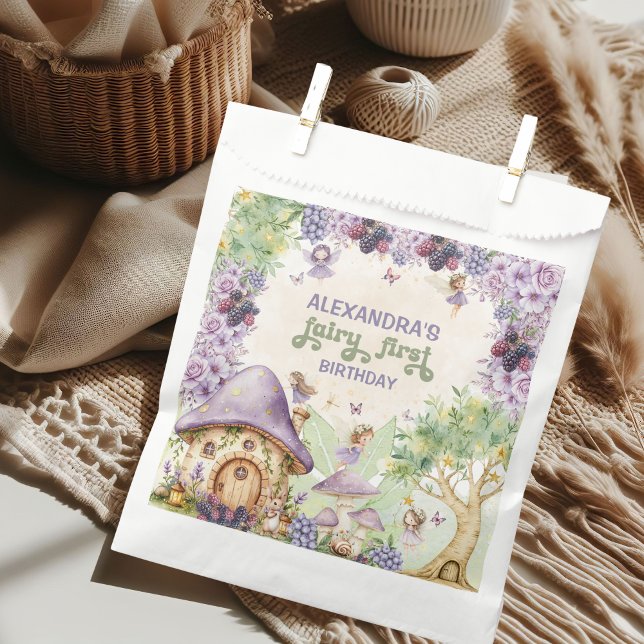 Purple  Fairy First Berry First Birthday Favour Bags (Creator Uploaded)