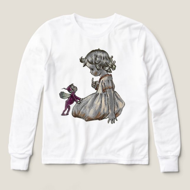 Purple Fairy long sleeve kids top (Design Front)