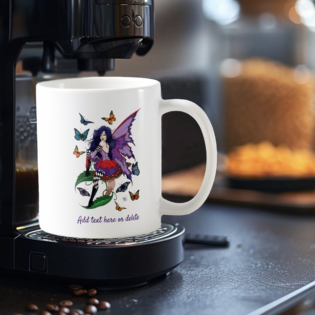 Purple Fairy Mushroom Butterflies  Coffee Mug (Creator Uploaded)