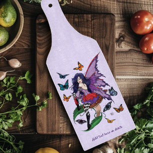 Purple Fairy Mushroom Butterflies Cutting Board