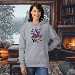 Purple Fairy Mushroom Butterflies Hoodie