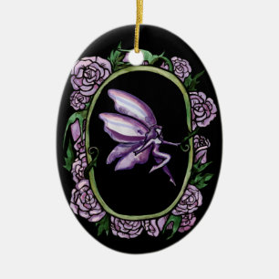 Purple Fairy Rose Garden Gardeners Roses           Ceramic Tree Decoration