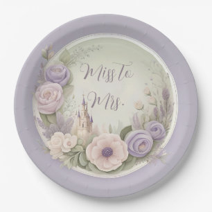 Purple Fairytale Castle Paper Plate