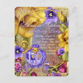 Purple Fairytale Princess Birthday Party Invitation