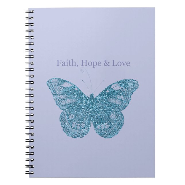 Purple Faith, Hope, Love Butterfly Notebook (Front)