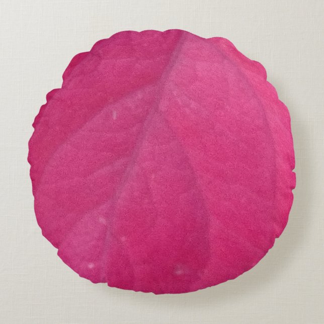 Purple Fall Leaf Round Cushion (Front)