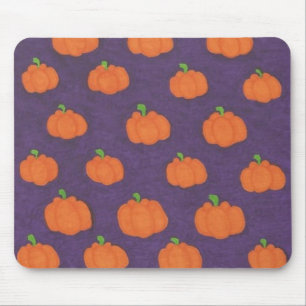 Purple Fall Pumpkin Pattern Mouse Pad
