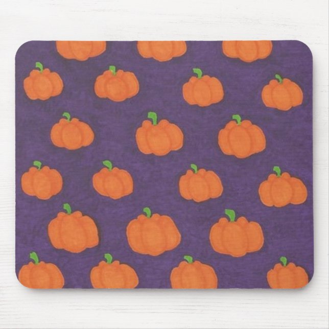 Purple Fall Pumpkin Pattern Mouse Pad (Front)
