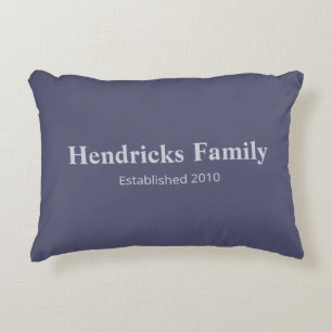 Purple Family Name "Established" with Back Pattern Decorative Cushion