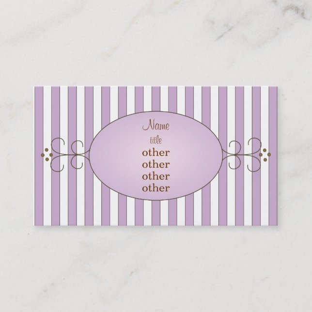Purple Fancy Cake Business Card (Front)