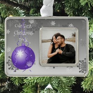 Purple Fancy Christmas Framed Ornament
