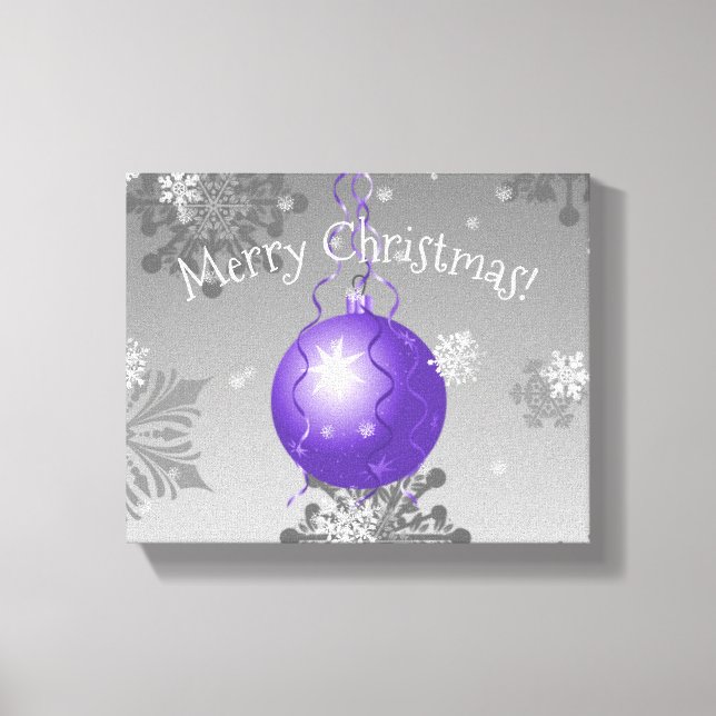 Purple Fancy Christmas Ornament Canvas Print (Front)