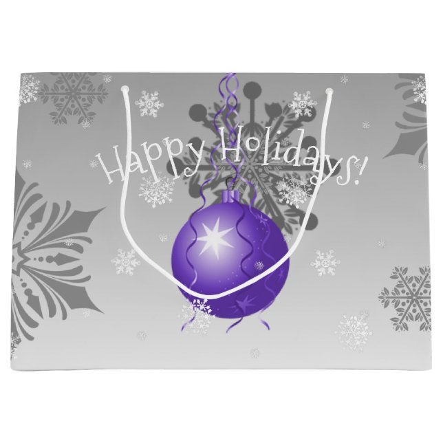 Purple Fancy Christmas Ornament Gift Bag (Front)