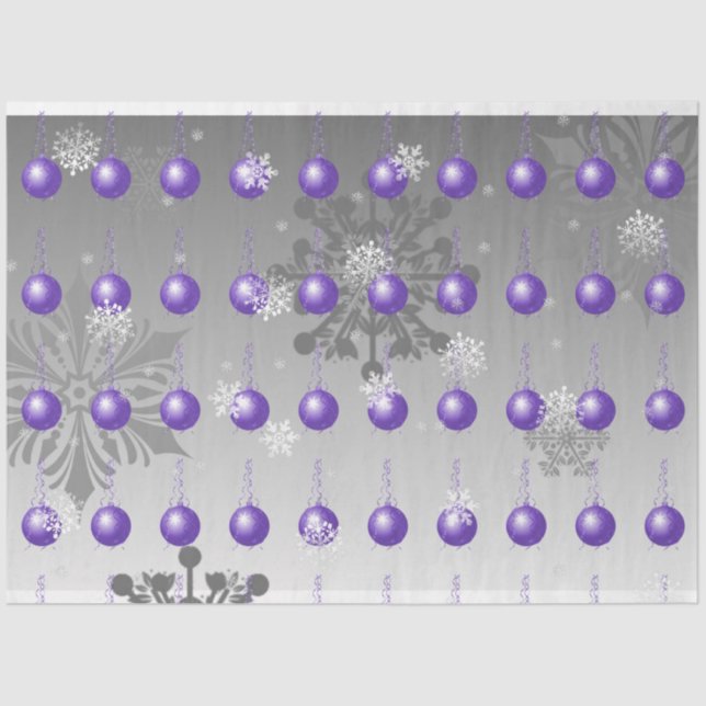 Purple Fancy Christmas Ornament Tissue Paper (Front)