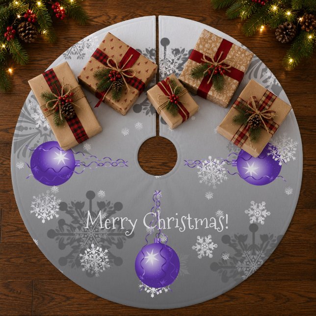 Purple Fancy Christmas Ornament Tree Skirt (Purple Fancy Christmas Ornament Tree Skirt)