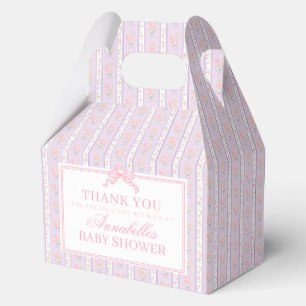 Purple Fancy Floral Baby Shower Gable Favour Box