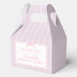 Purple Fancy Floral Birthday Party Gable Favor Favour Box