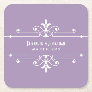 Purple Fancy Ornamental Paper Coasters