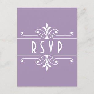 Purple Fancy Ornamental RSVP Postcard