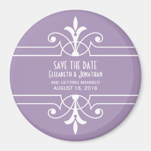 Purple Fancy Ornamental Save the Date Magnet