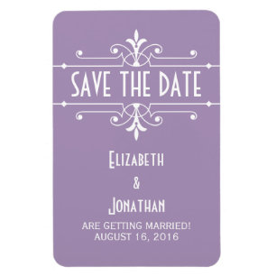 Purple Fancy Ornamental Save the Date Magnet