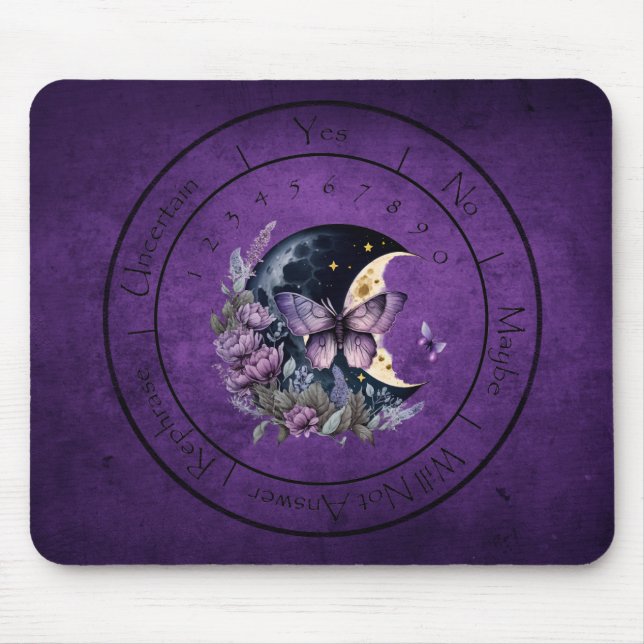 Purple Fantasy Butterfly Pendulum Mat Mouse Pad (Front)