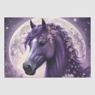 Purple Fantasy Horse Moon Flowers, Tissue Paper