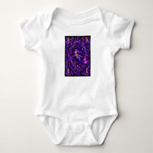 Purple Fantasy Mermaid Glitter Ocean Art Magical Baby Bodysuit