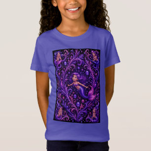 Purple Fantasy Mermaid Glitter Ocean Art   Magical T-Shirt